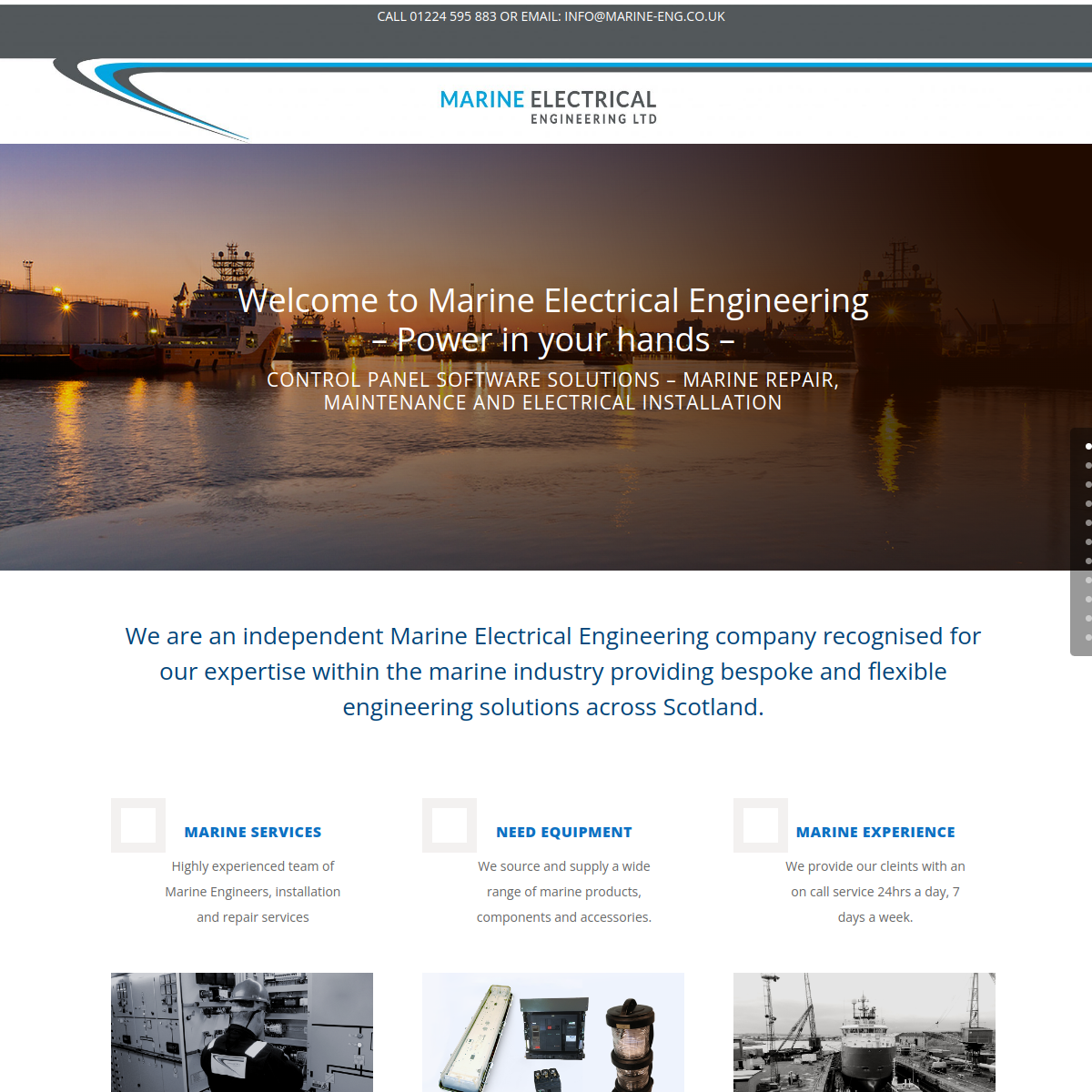 Screenshot of MARINE ELECTRICAL ENGINEERING LTD | POWER IN YOUR ...