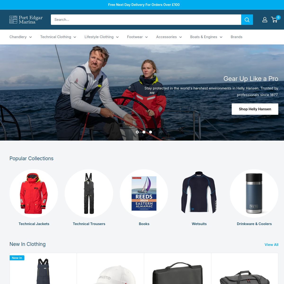 Screenshot of Port Edgar Chandlery | Sailing Clothing | Boat Sales