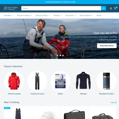 Screenshot of Port Edgar Chandlery | Sailing Clothing | Boat Sales