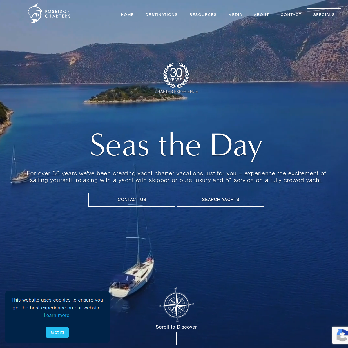 Screenshot of Poseidon Charters | Yacht charter and Luxury Crewed Yachts