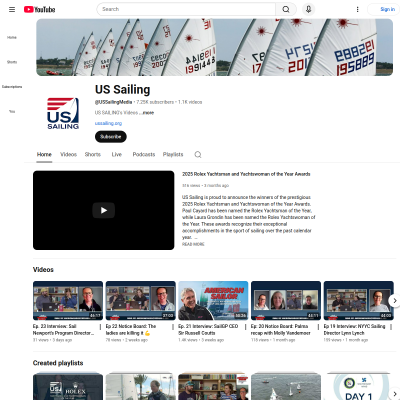 Screenshot of US Sailing - YouTube
