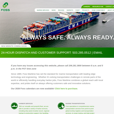 Screenshot of Foss Maritime Company – Harbor Towing and Marine Transportation