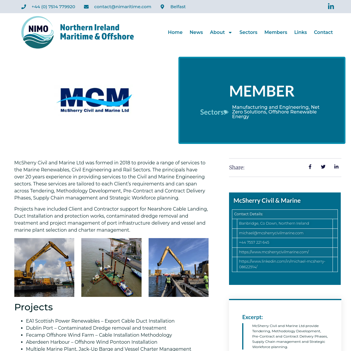 Screenshot of McSherry Civil & Marine - Northern Ireland Maritime & Offshore