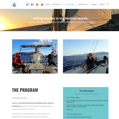Screenshot of Sailing courses - Sailing and climbing in Mediterranean sea