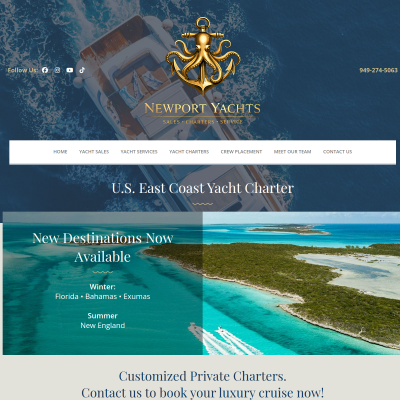 Screenshot of U.S. East Coast Yacht Charters - Newport Yacht Rentals
