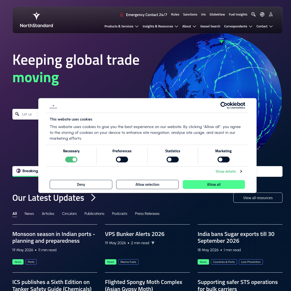 Screenshot of Home | NorthStandard | Marine Insurance