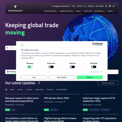 Screenshot of Home | NorthStandard | Marine Insurance