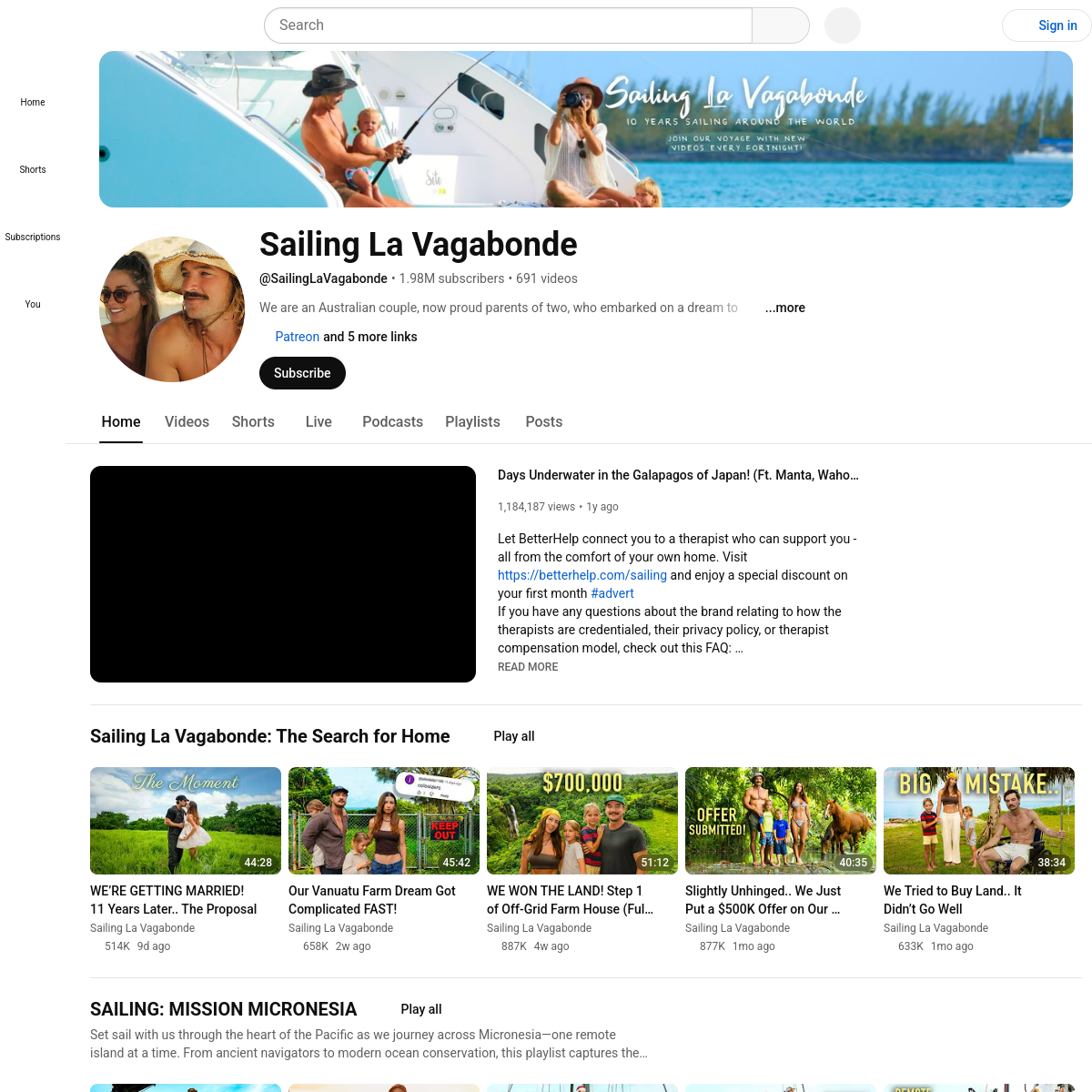 Screenshot of Sailing La Vagabonde - YouTube