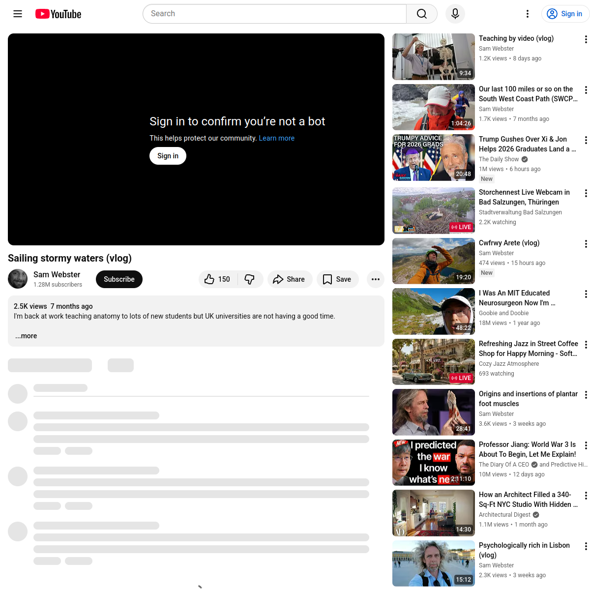 Screenshot of Sailing stormy waters (vlog) - YouTube
