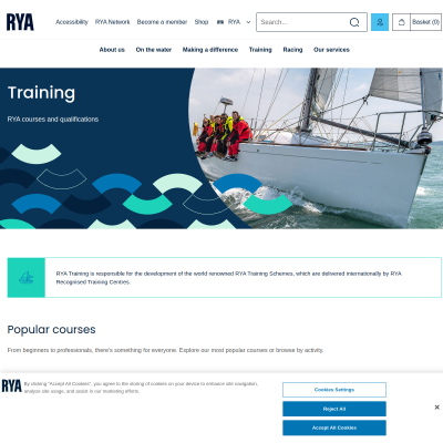 Screenshot of RYA courses and qualifications | Home | RYA — Royal Yachting ...