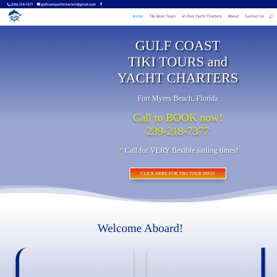 Screenshot of Gulf Coast Tiki Boat Tours & Yacht Charters