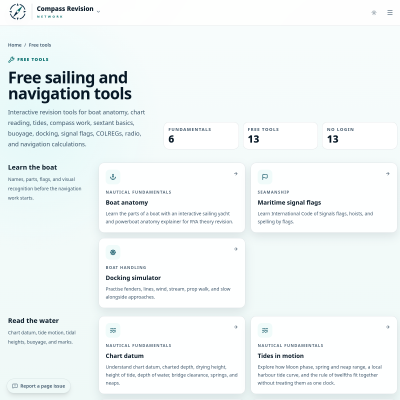 Screenshot of Compass Revision - Free Sailing and Navigation Revision Tools