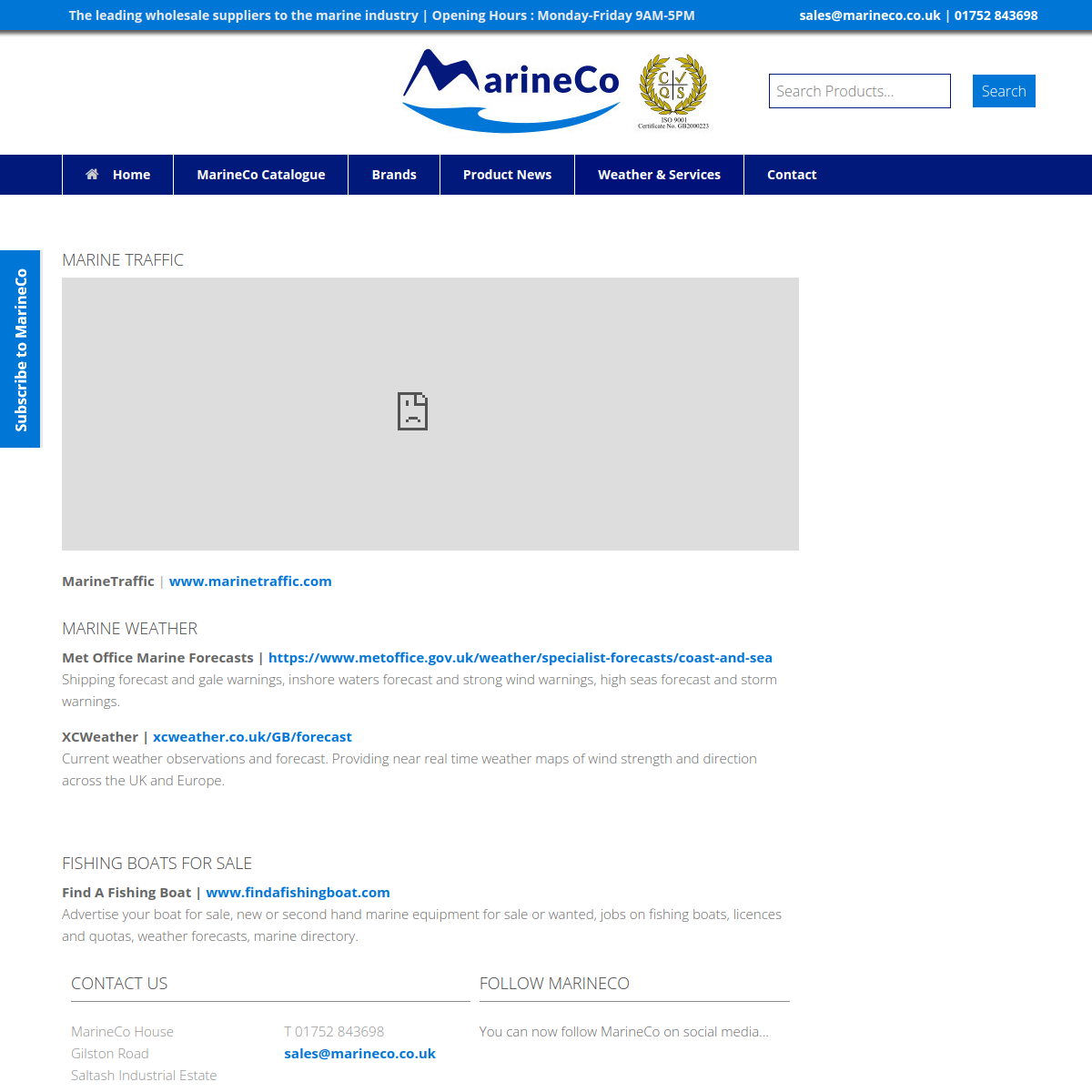 Screenshot of Marine Weather & Services | MarineCo