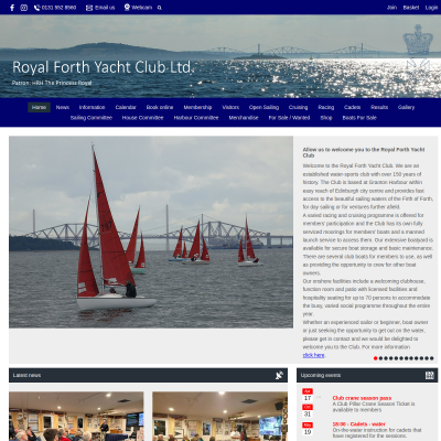 Screenshot of Royal Forth Yacht Club: Home