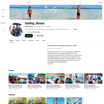 Screenshot of Sailing Jibsea - YouTube