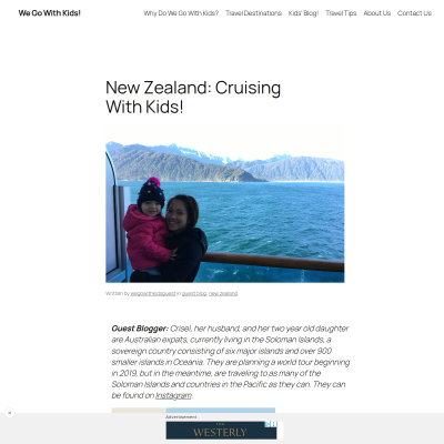 Screenshot of New Zealand: Cruising With Kids! - We Go With Kids!