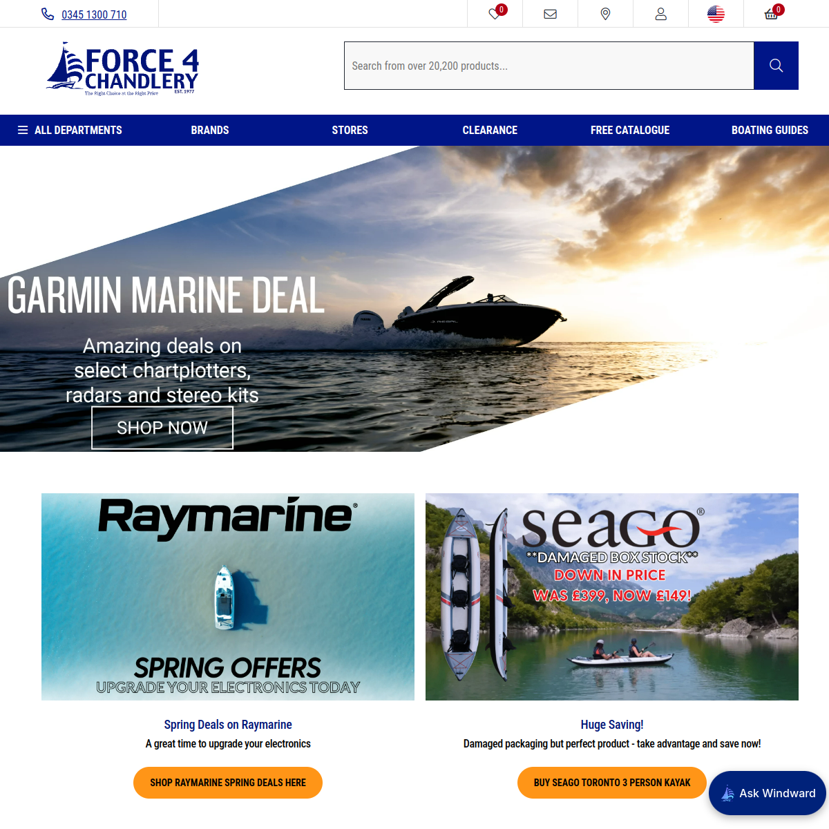 Screenshot of Force 4 Chandlery - Marine Electronics & Sailing Clothing