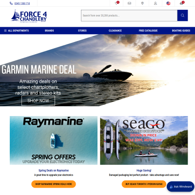 Screenshot of Force 4 Chandlery - Marine Electronics & Sailing Clothing