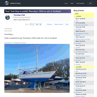 Screenshot of Fwd: Tech blog to enable Thursday's Child to sail to Scotland
