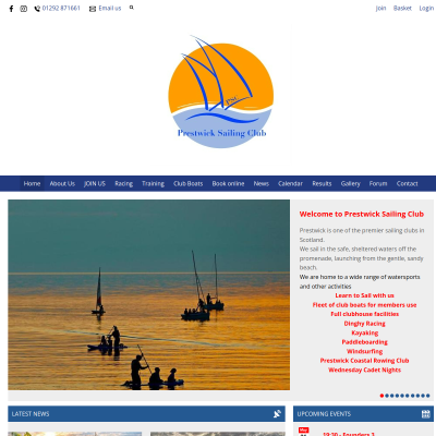 Screenshot of Prestwick Sailing Club: Home