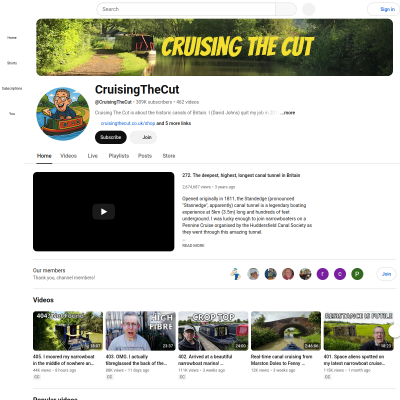 Screenshot of CruisingTheCut - YouTube