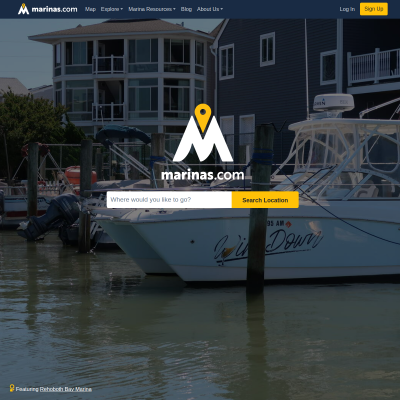 Screenshot of Marinas.com | Where boaters come first to find slips & services.