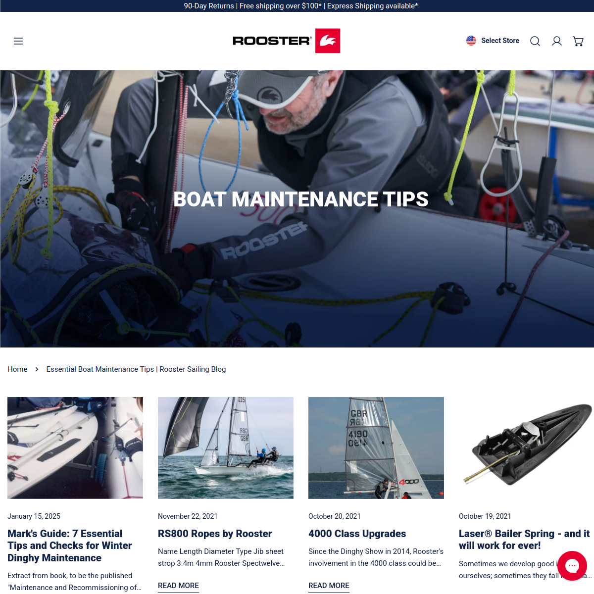 Screenshot of Essential Boat Maintenance Tips | Rooster Sailing Blog - rooster usa
