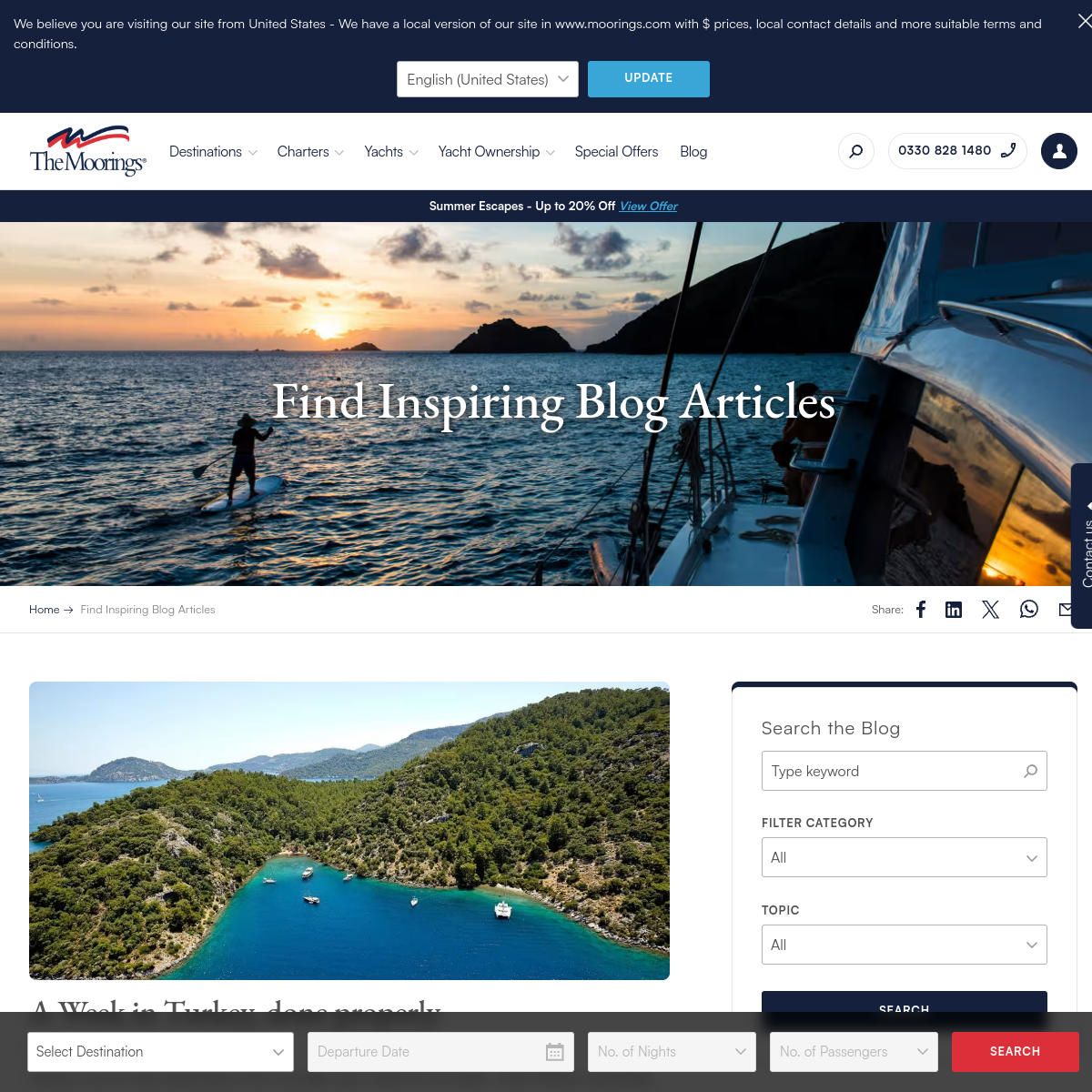 Screenshot of The Moorings Blog: Yacht News, Sailing Tips & Inspiration