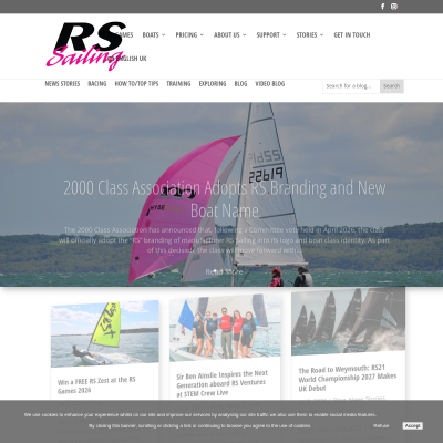 Screenshot of RS BLOG - RS Sailing, the world's largest small-sailboat manufacturer